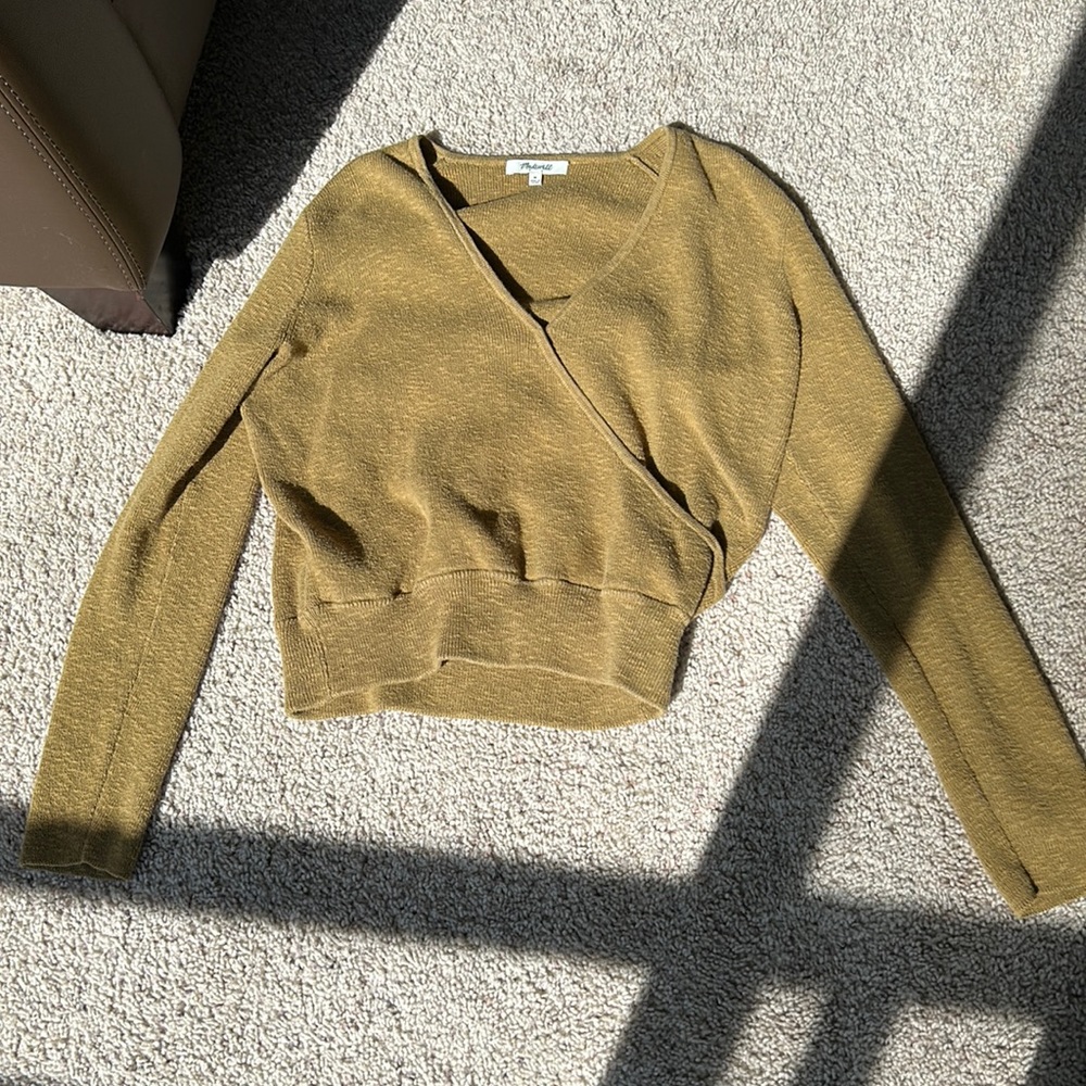 Madewell Olive Green Wrap Top